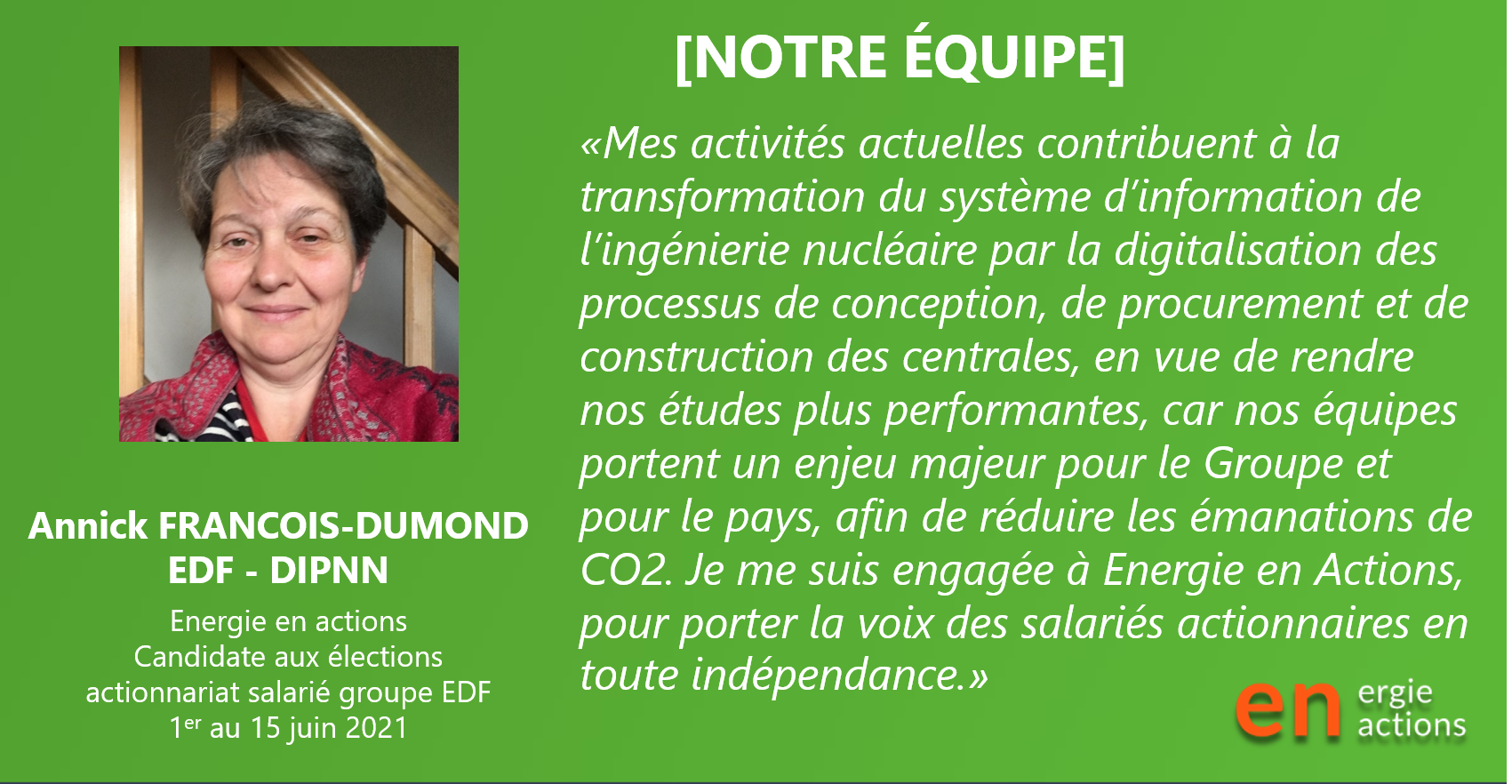 Annick Dumond Energie en actions