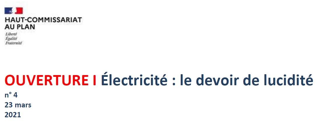 Electricité le devoir de lucidité