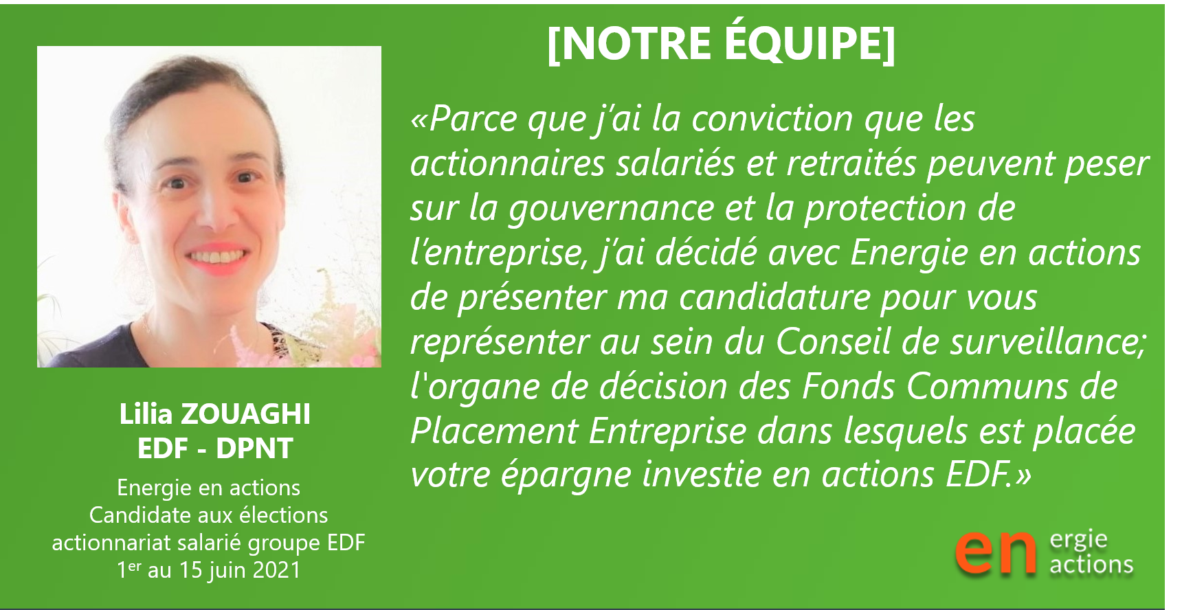 Lilia Zouaghi Energie en actions