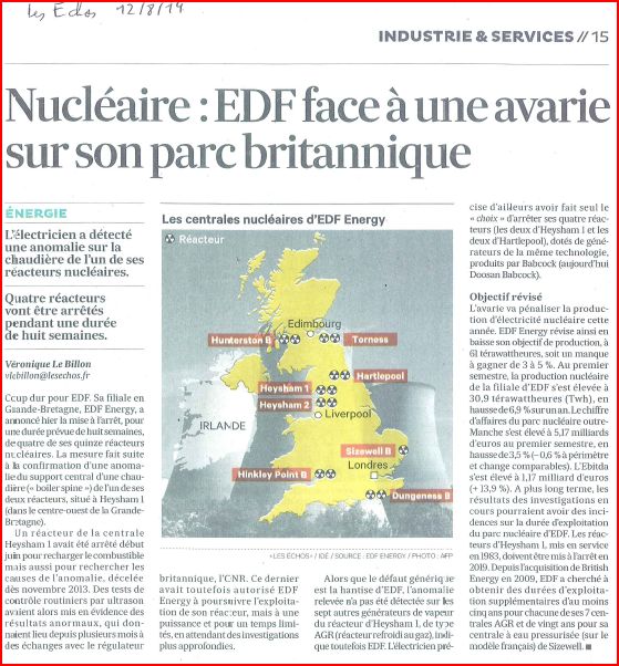 2014-08-12 Les Echos avarie nucleaire UK